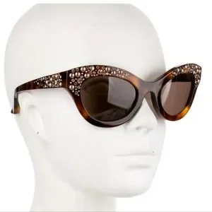 Dior Brilliance Tortoise Brown Acetate Cat Eye Crystal Embellished Sunglasses Dior | Accessories | Dior Brilliance Tortoise Brown Acetate  main image 3